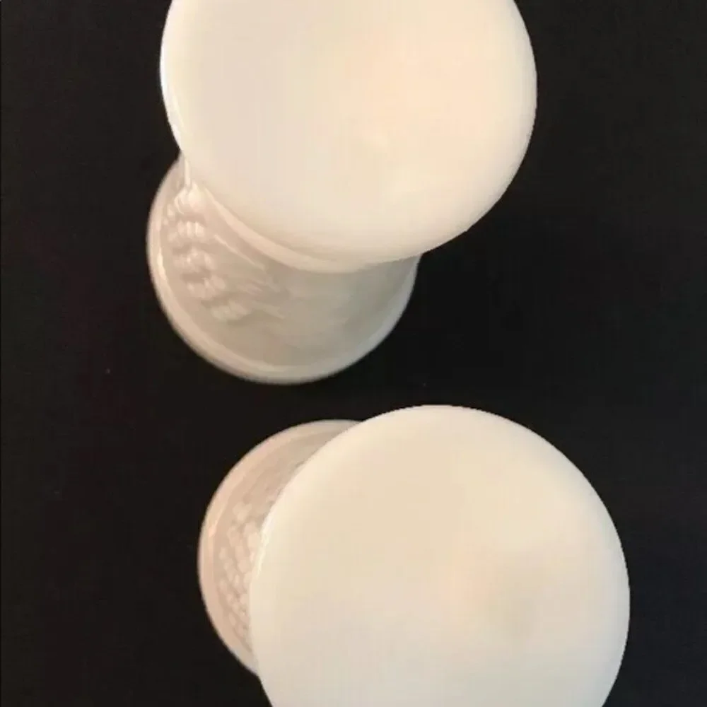 Vintage Milk Glass Footed Drinking Parfait Glasses - Set of 2